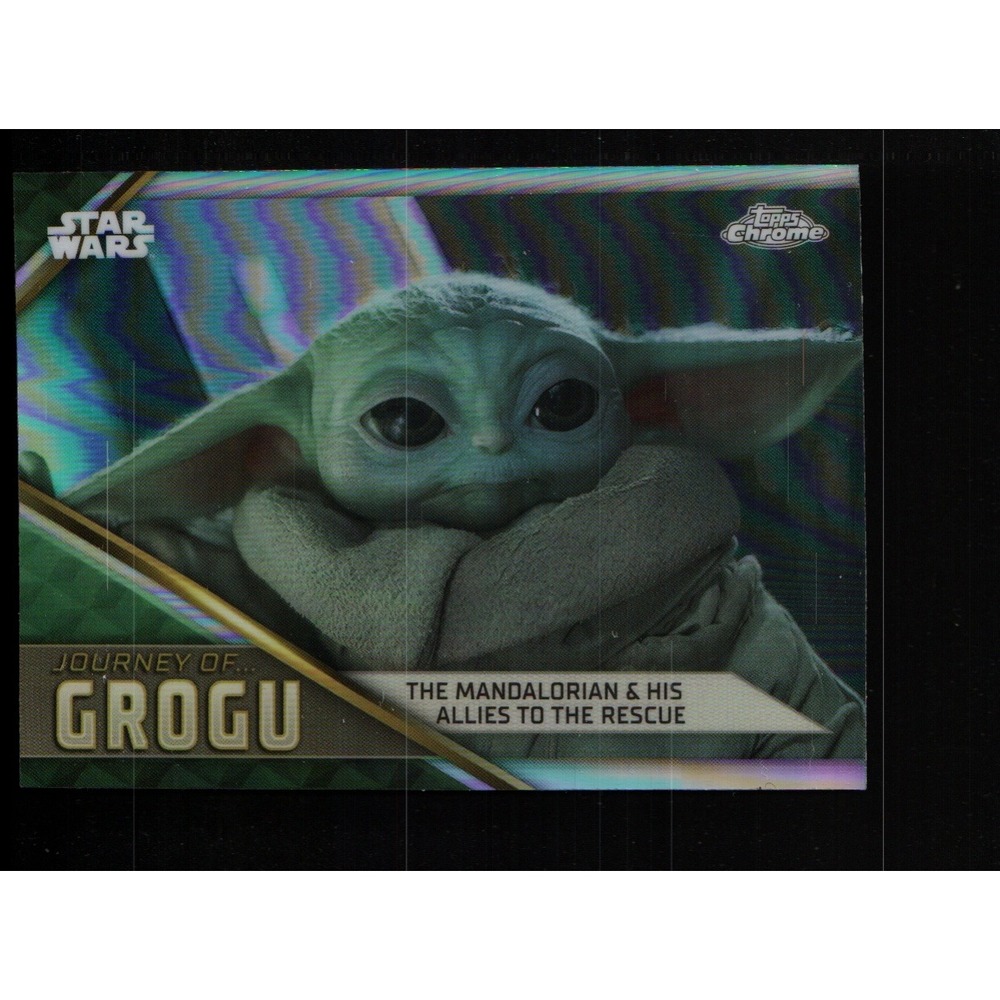 Grogu 2023 Topps Chrome Star Wars Journey of Grogu #JG-16 Mandalorian & Allies